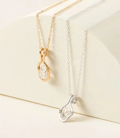 Floating Herkimer Diamond Necklace