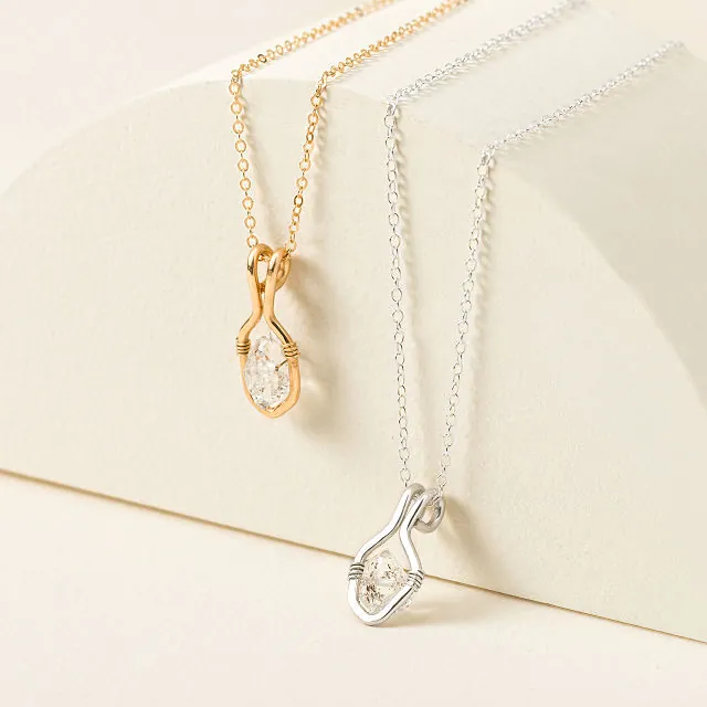 Floating Herkimer Diamond Necklace