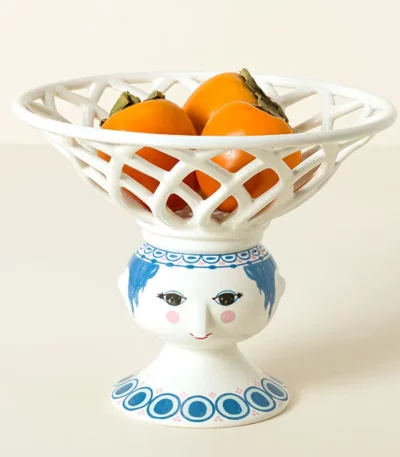Fruit Lady Pedestal Bowl