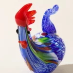 Handblown Glass Rooster Garden Sculpture 2