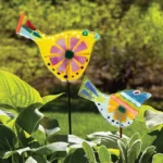 Handmade Glass Garden Stakes - Bird