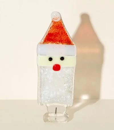 Handmade Glass Santa