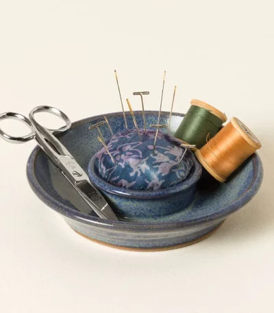 Handmade Sewing And Pincushion Organizer Dish