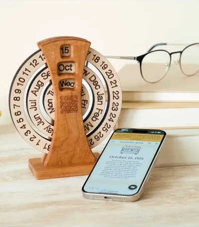 History Everyday Interactive Qr Wood Calendar