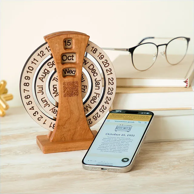 History Everyday Interactive Qr Wood Calendar History Everyday Interactive Qr Wood Calendar
