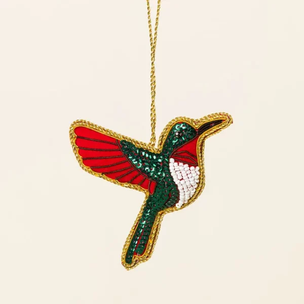 Hummingbird Beaded Ornament