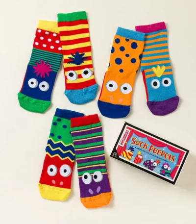 Kids Mismatched Wearable Sock Puppet Socks Set 2