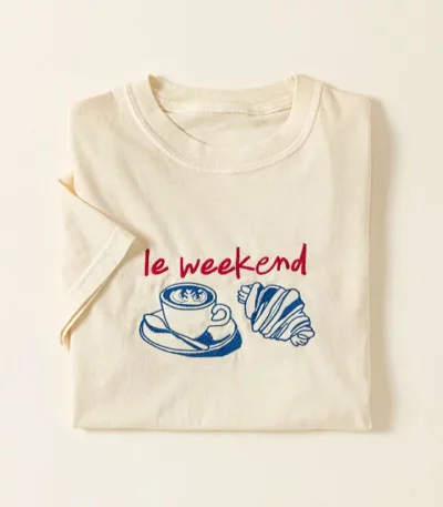 Le Weekend Embroidered T-shirt
