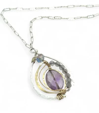 Lilac Amethyst Drop Necklace