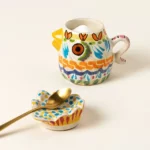 Majolica Rooster Creamer & Sugar Jar 4