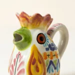 Majolica Rooster Creamer & Sugar Jar 5
