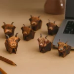 Mini Highland Cows Paper Desk Herd