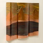 Mountain Lake Flame Painted Wall Art 1