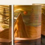 Mountain Lake Flame Painted Wall Art 2