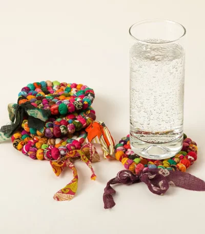 Repurposed Sari Rainbow Coaster