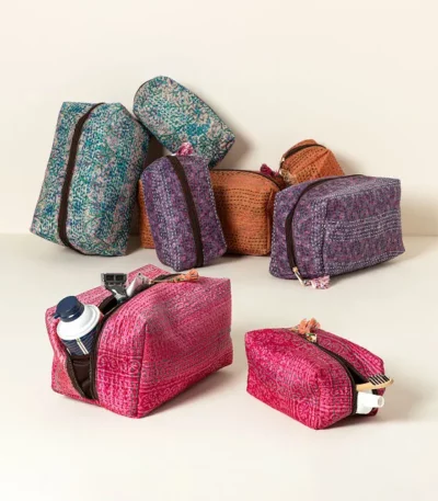 Repurposed Silk Sari Toiletry Bags