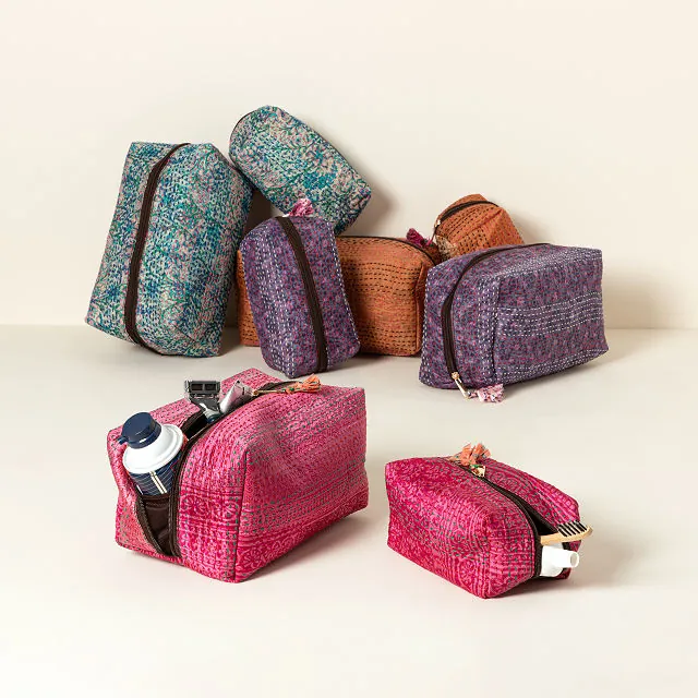 Repurposed Silk Sari Toiletry Bags