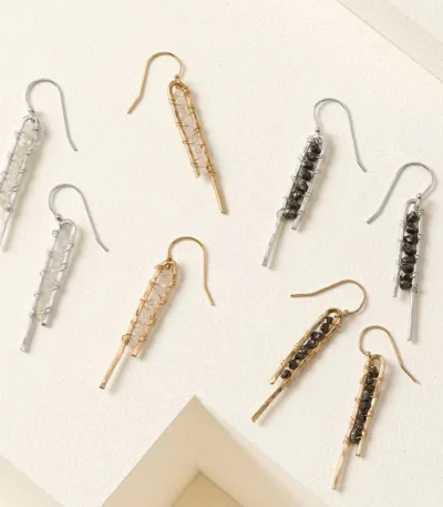 Rough Diamond Bar Earrings