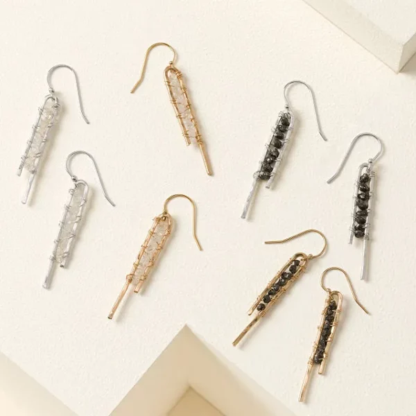Rough Diamond Bar Earrings