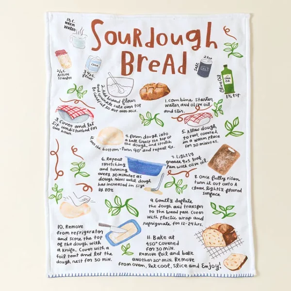 Sourdough Recipe Dish Towel