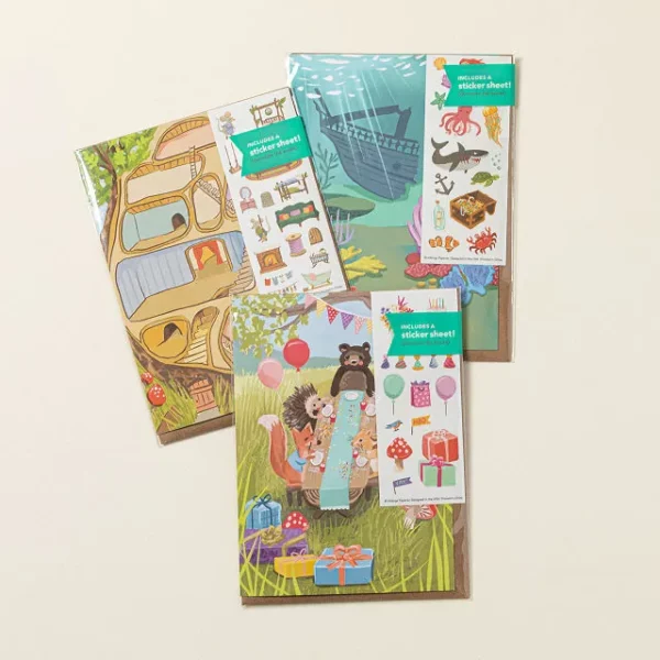 Sticker Scenes Playable Greeting Cards -3 Pack