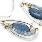 Washed Denim Drop Earrings 1