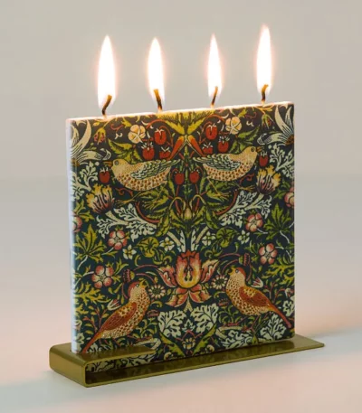 William Morris Bird Motif Flat Candle