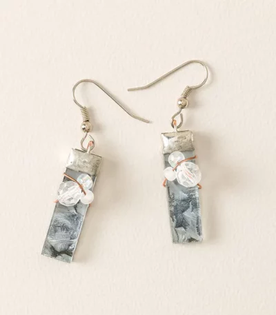 Winter Frost Stained Glass Earrings