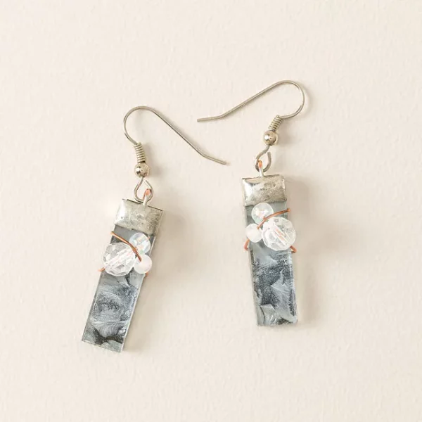 Winter Frost Stained Glass Earrings
